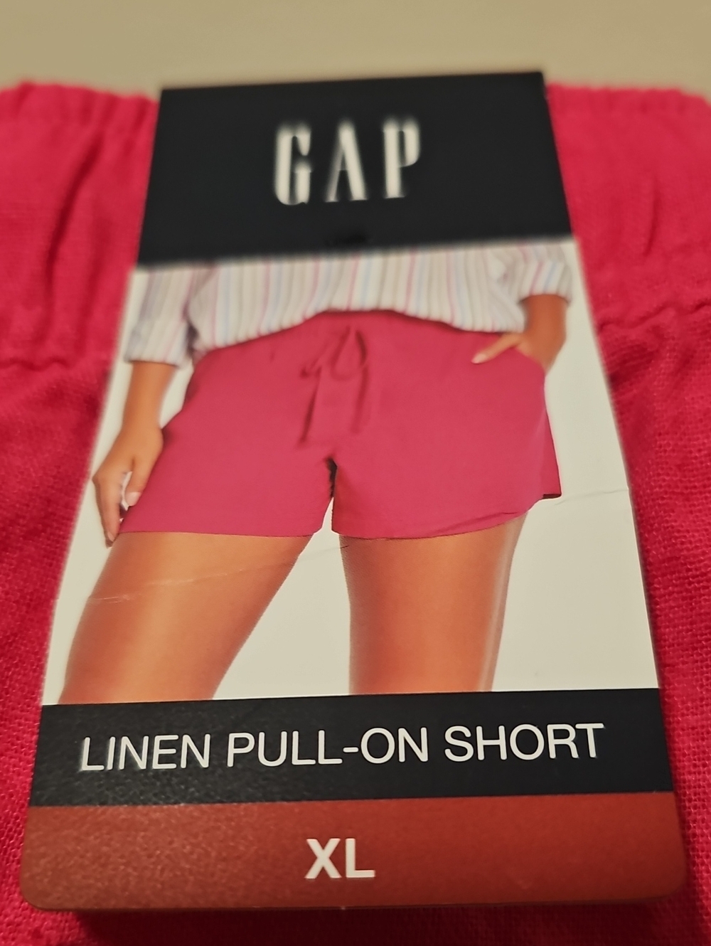 GAP Women's Linen Pull-On Shorts in Pink